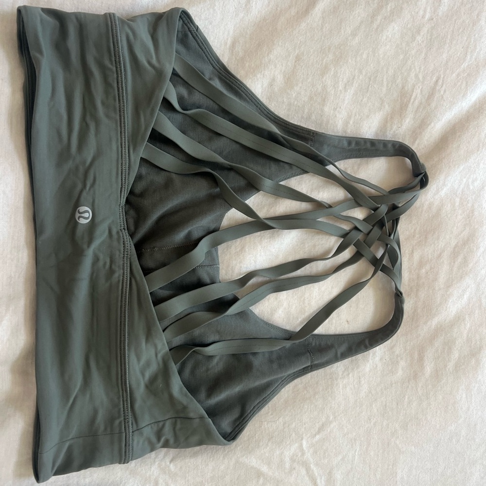 lululemon athletica Strappy Sports Bra in Olive Green